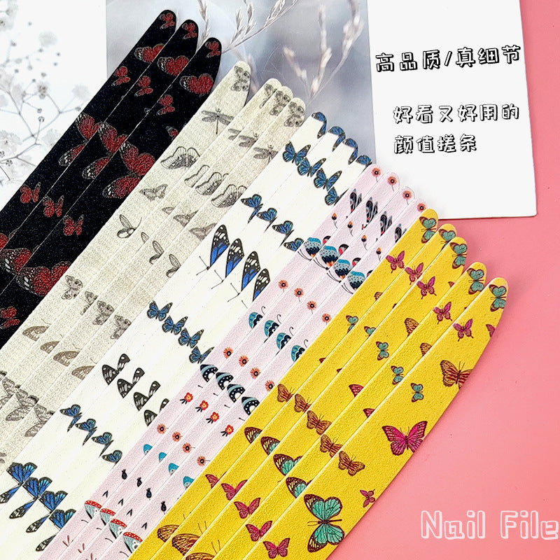 Knife-Shaped High-Quality Nail File, Lightweight Wood Chip File, Polishing Strip, Washable Double-Sided Nail File