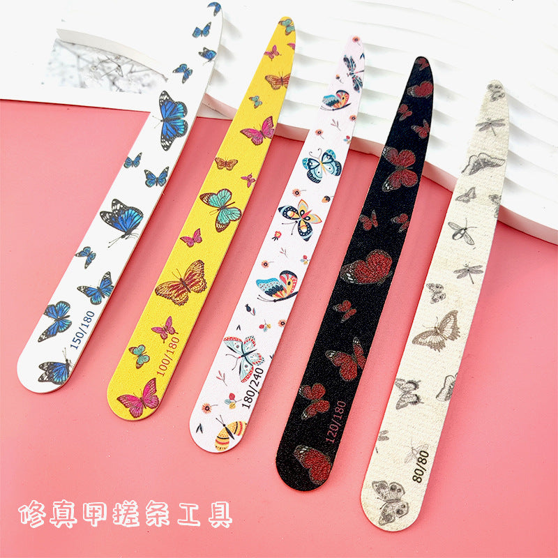 Knife-Shaped High-Quality Nail File, Lightweight Wood Chip File, Polishing Strip, Washable Double-Sided Nail File