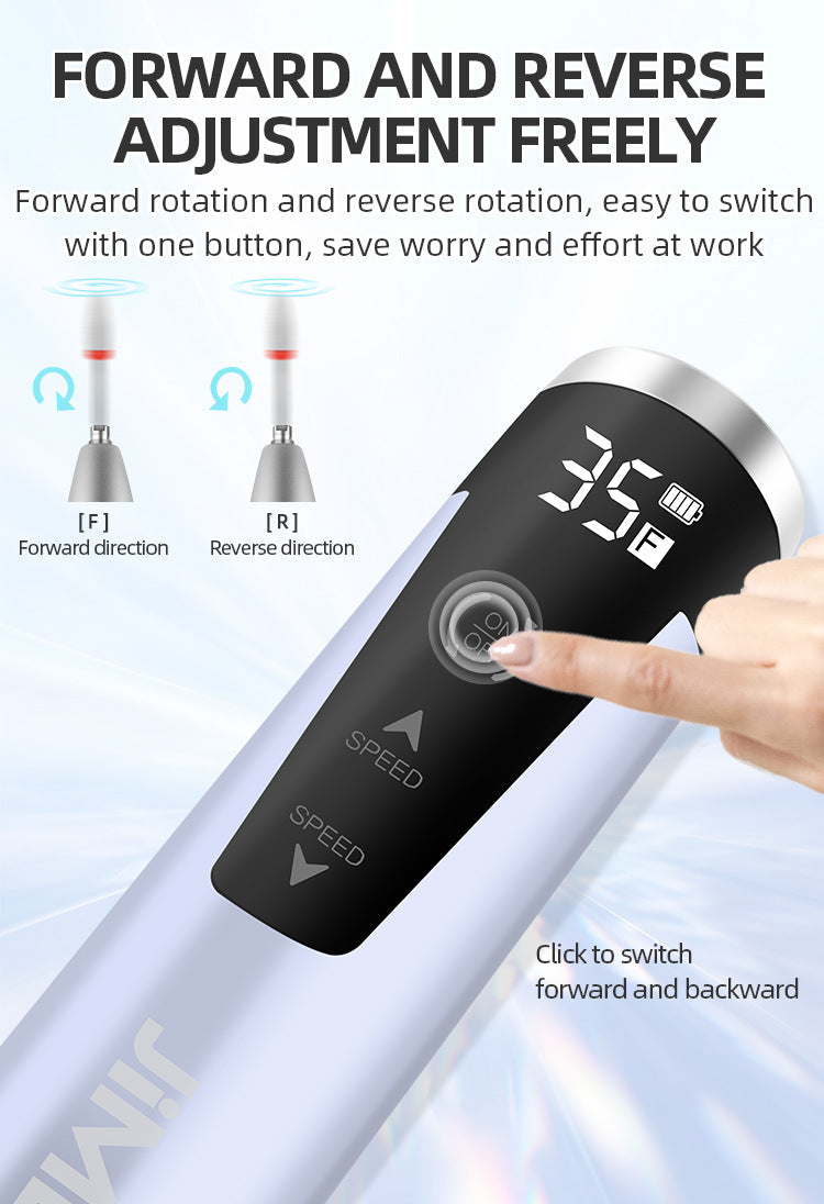 JMD-109S Professional Electric Nail Drill Portable 35000 RPM Rechargeable Nail Salon Special Pen-Type Nail Drill