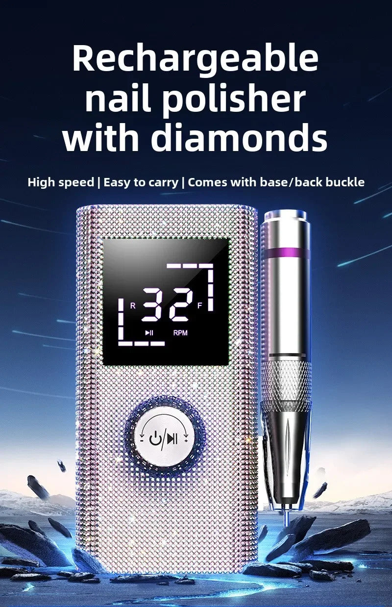 Professional Memory Function Diamond Nail Drill Nail Polish Remover Rechargeable Nail Polish Remover Polisher