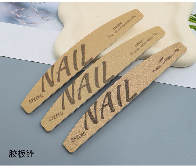 Russian-style High-quality Professional Nail Technician Specialized Nail File Sponge Scrub Double-sided rubbing strips can be washed repeatedly