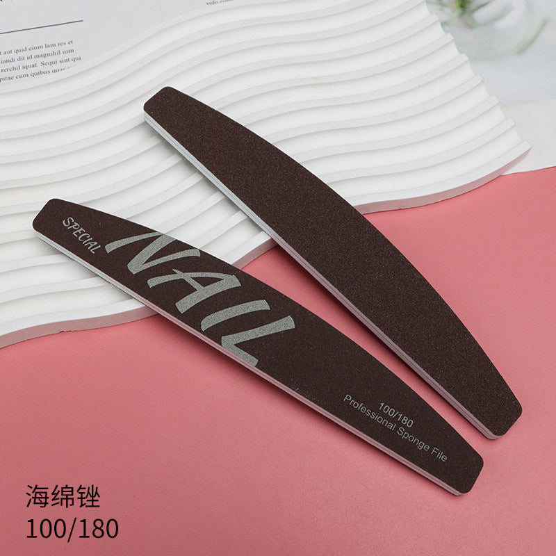 Upgraded Zebra Red High-Quality Professional Nail File for Manicurists Sponge Scrub Shaping Wear-Resistant Ribbing