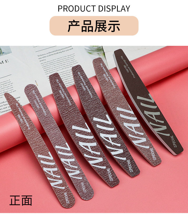 Upgraded Zebra Red High-Quality Professional Nail File for Manicurists Sponge Scrub Shaping Wear-Resistant Ribbing