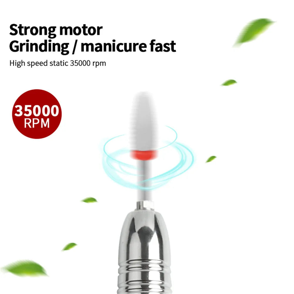 JMD-108 Nail Drill 35000 RPM Polishing Grinding Cuticle Remover Electric Nail File Tool Set