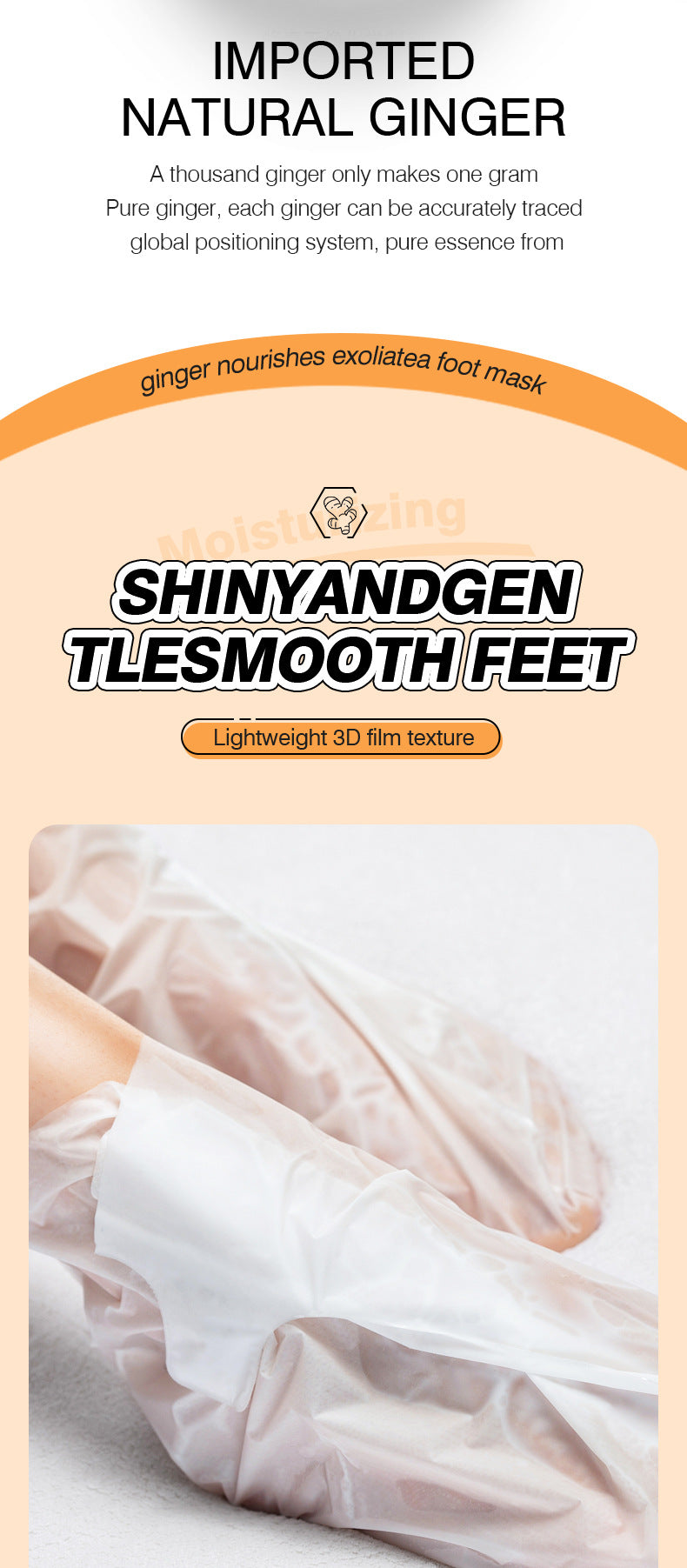 Cross-border In-stock Hand Mask Foot Mask ZOZU Skin Rejuvenation Honey Ginger Nourishing Hand and Foot Care Cross-Border Foreign Trade Factory Direct Sales