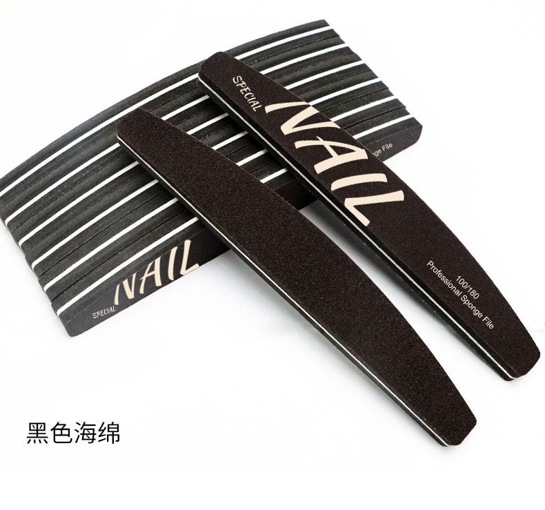 High Quality Nail Art Sponge Sanding Strip Non-Sanding Half-Moon Sponge File Polishing Tool Nail Surface Polishing Tool