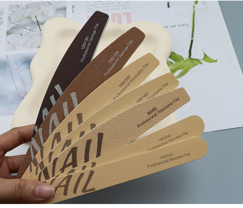 Russian-style High-quality Professional Nail Technician Specialized Nail File Sponge Scrub Double-sided rubbing strips can be washed repeatedly