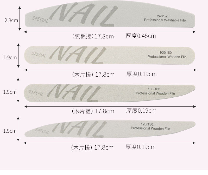 High Quality White Sand Professional Manicurist Nail File Sponge Scrub Polishing strip double-sided nail file washable