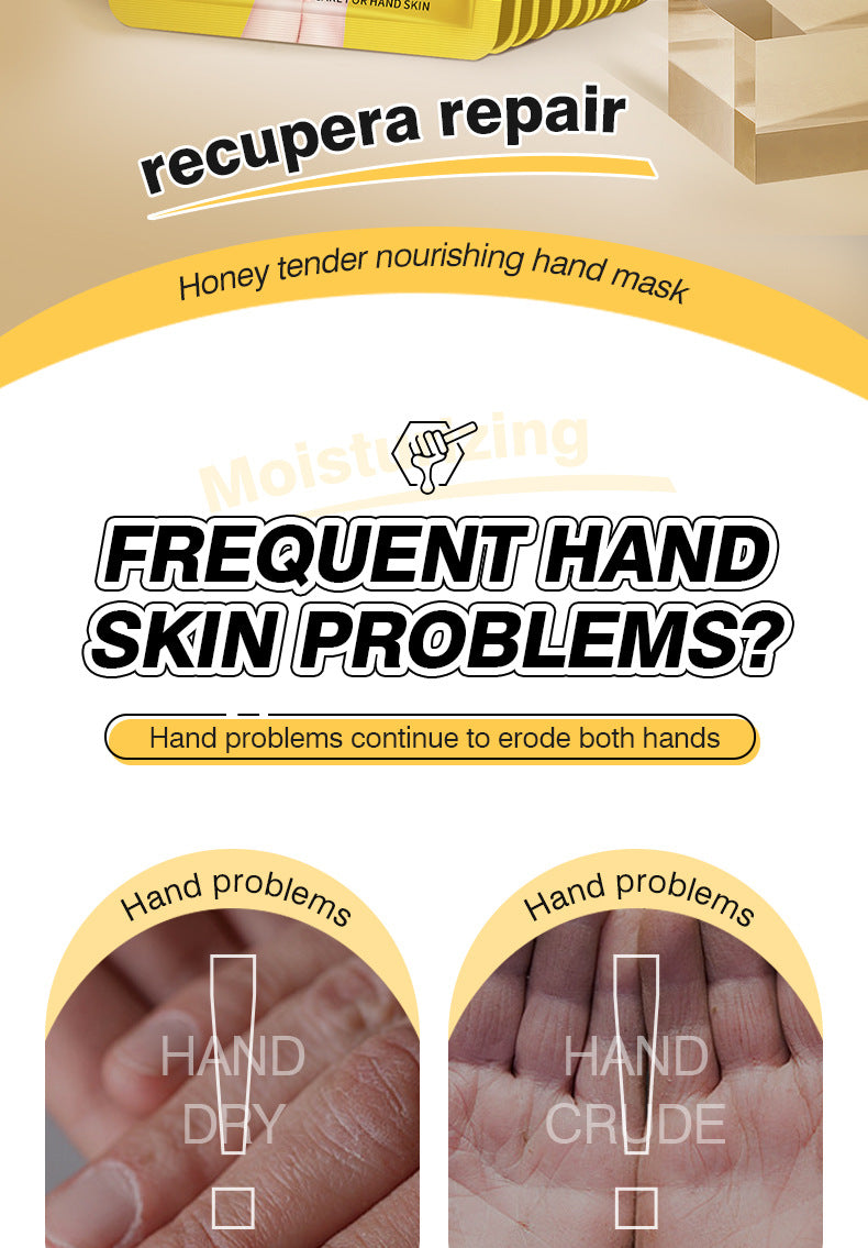 Cross-border In-stock Hand Mask Foot Mask ZOZU Skin Rejuvenation Honey Ginger Nourishing Hand and Foot Care Cross-Border Foreign Trade Factory Direct Sales