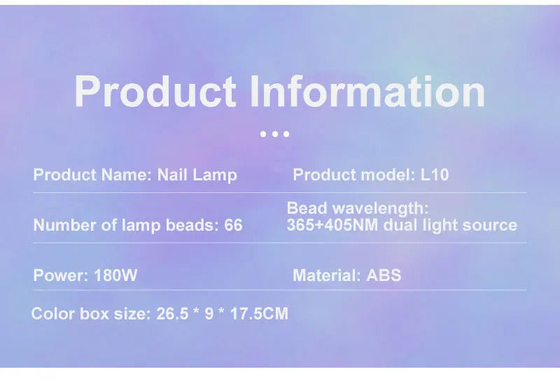 Large Space Nail Lamp Wearable Nail Curing Light