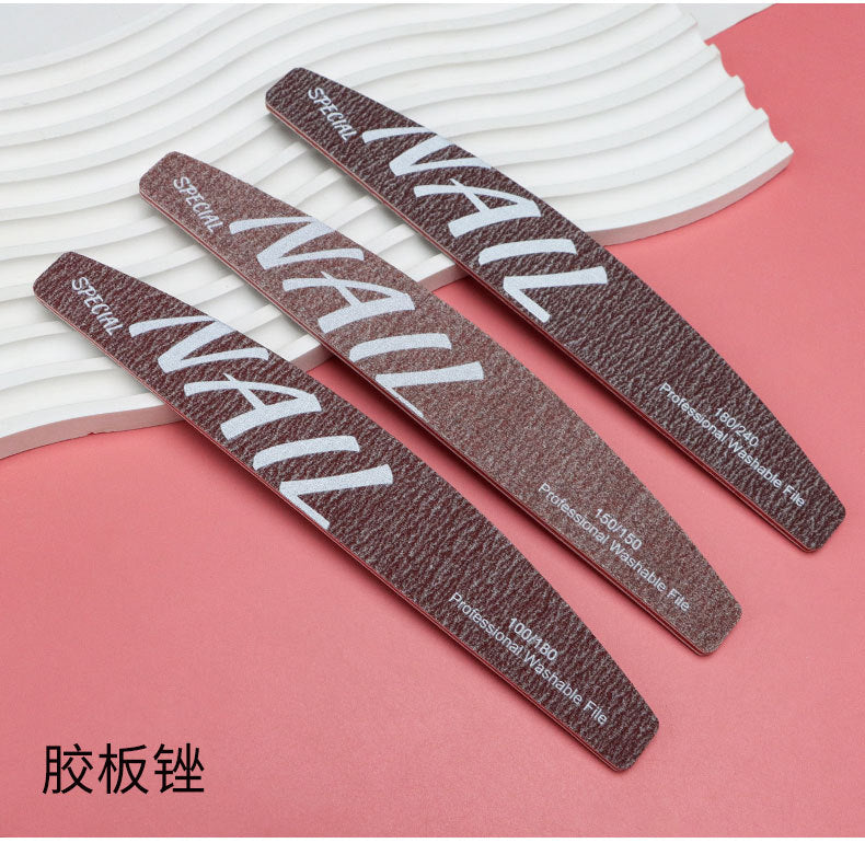 Upgraded Zebra Red High-Quality Professional Nail File for Manicurists Sponge Scrub Shaping Wear-Resistant Ribbing