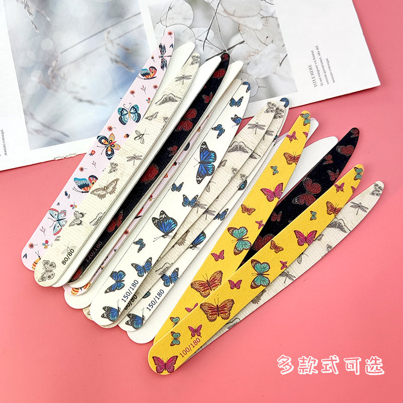 Knife-Shaped High-Quality Nail File, Lightweight Wood Chip File, Polishing Strip, Washable Double-Sided Nail File