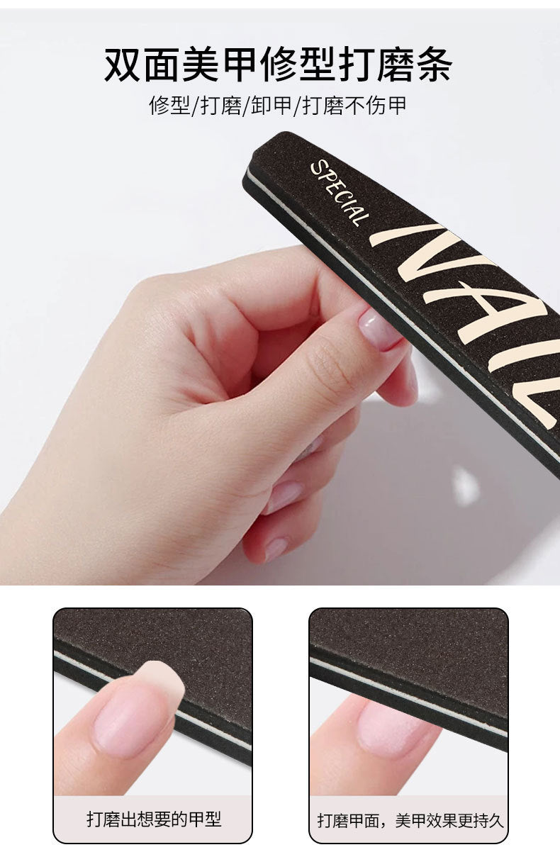 High Quality Nail Art Sponge Sanding Strip Non-Sanding Half-Moon Sponge File Polishing Tool Nail Surface Polishing Tool