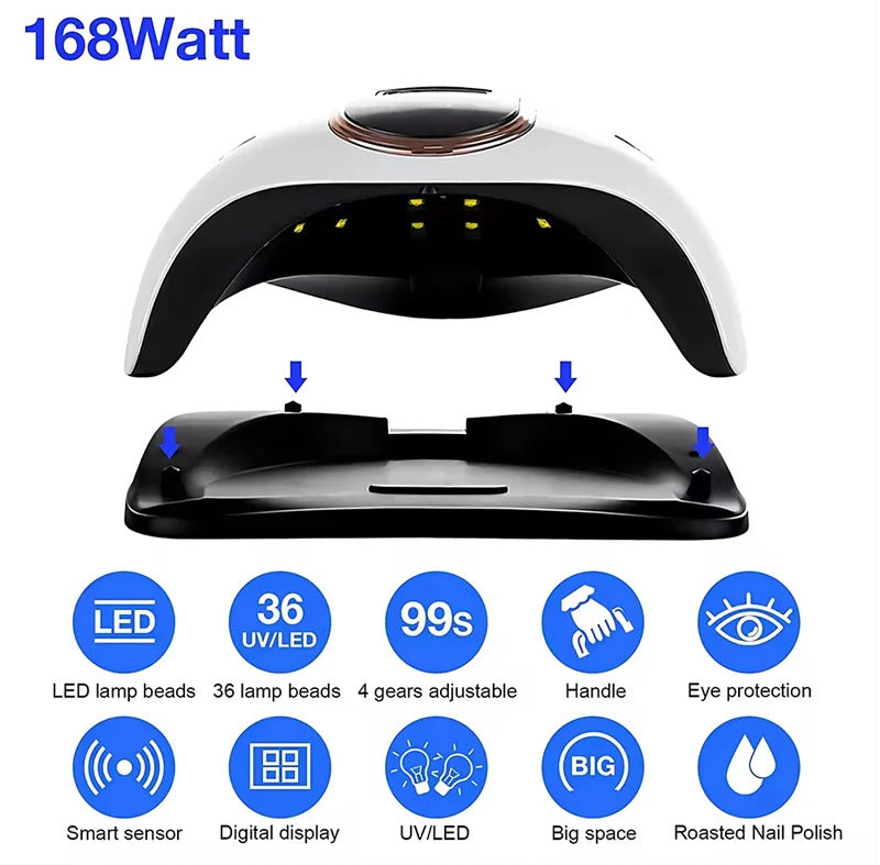 BQ-V8 Nail Lamp 168W High Power Nail Machine UV Light