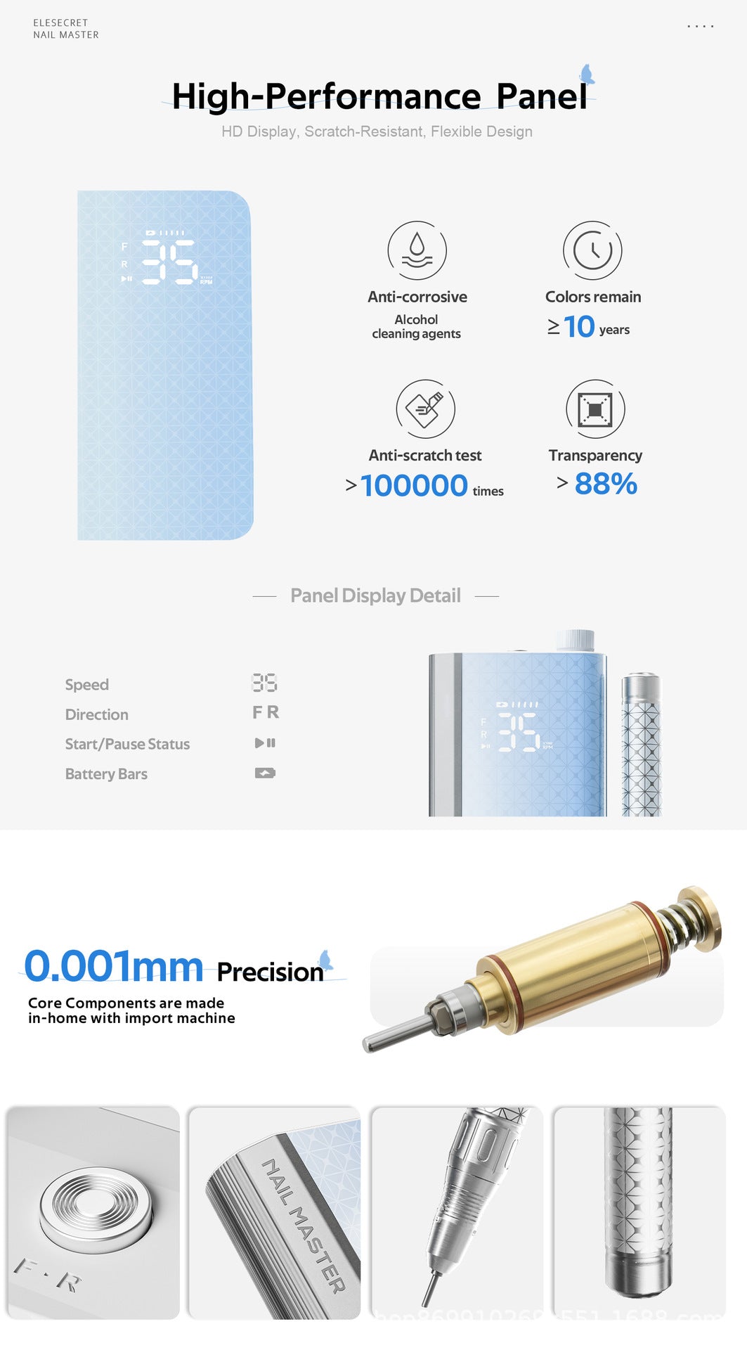 Professional Brushless Nail Drill 35000 RPM Polishing Grinding Cordless Nail Polish Remover Tool Set