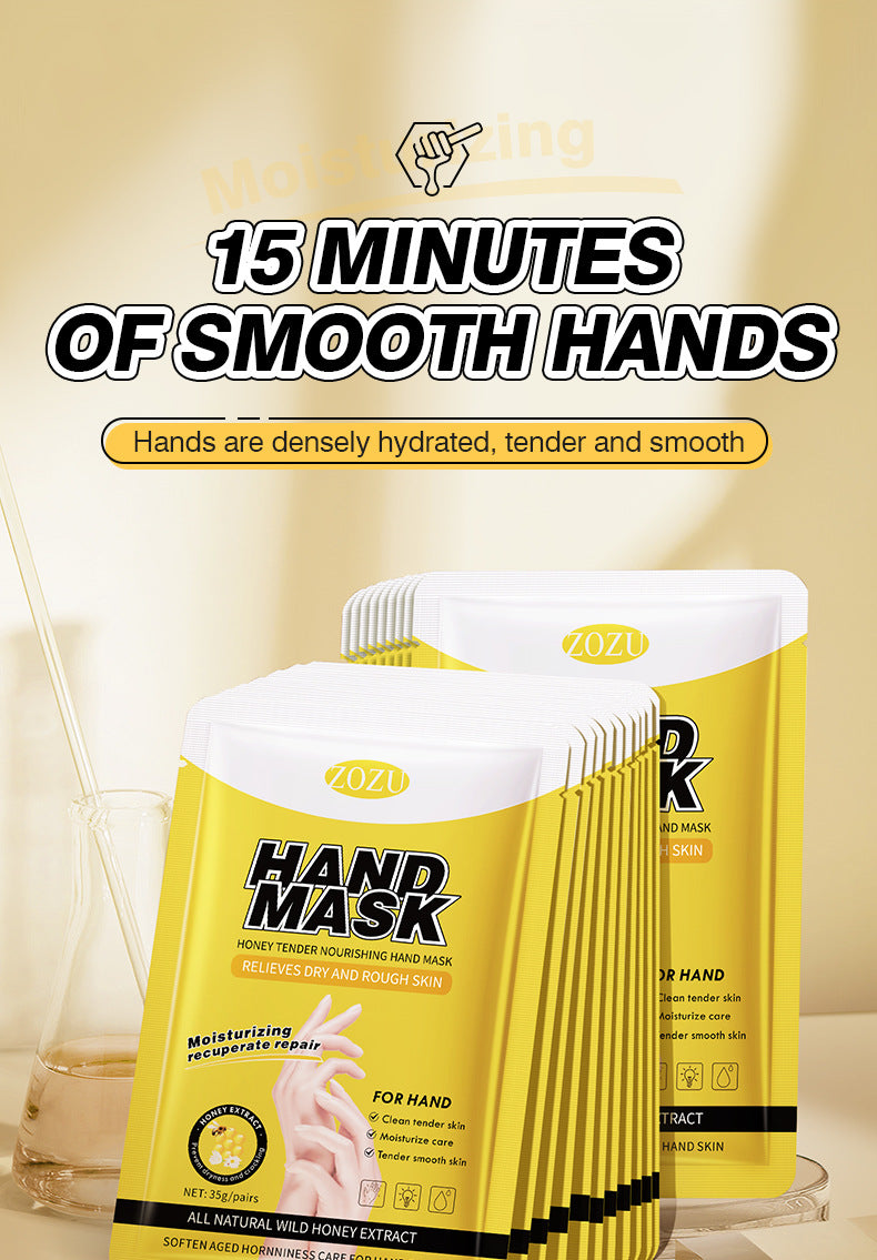 Cross-border In-stock Hand Mask Foot Mask ZOZU Skin Rejuvenation Honey Ginger Nourishing Hand and Foot Care Cross-Border Foreign Trade Factory Direct Sales
