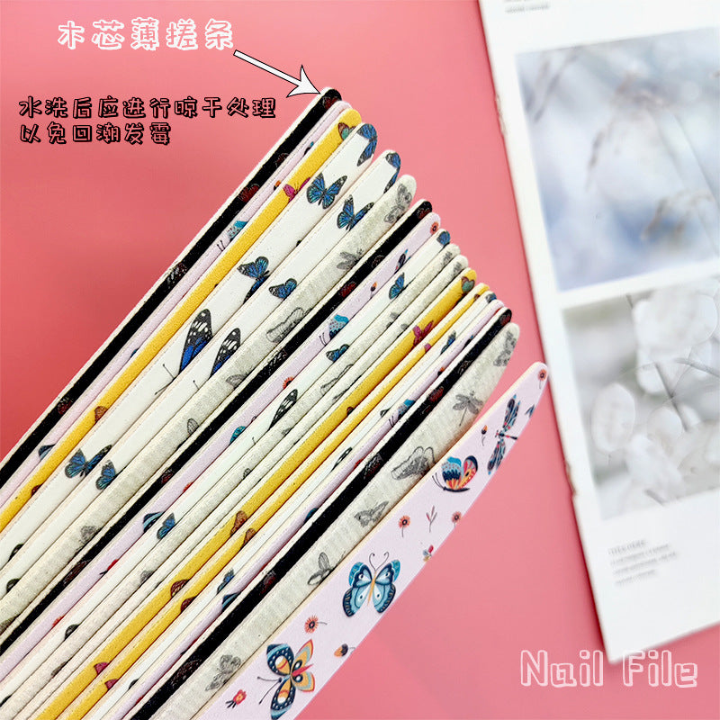 Knife-Shaped High-Quality Nail File, Lightweight Wood Chip File, Polishing Strip, Washable Double-Sided Nail File
