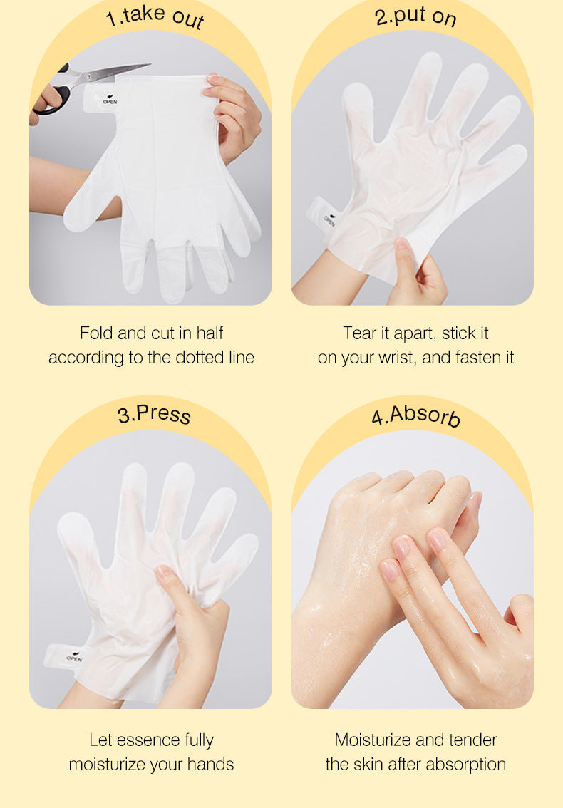 Cross-border In-stock Hand Mask Foot Mask ZOZU Skin Rejuvenation Honey Ginger Nourishing Hand and Foot Care Cross-Border Foreign Trade Factory Direct Sales