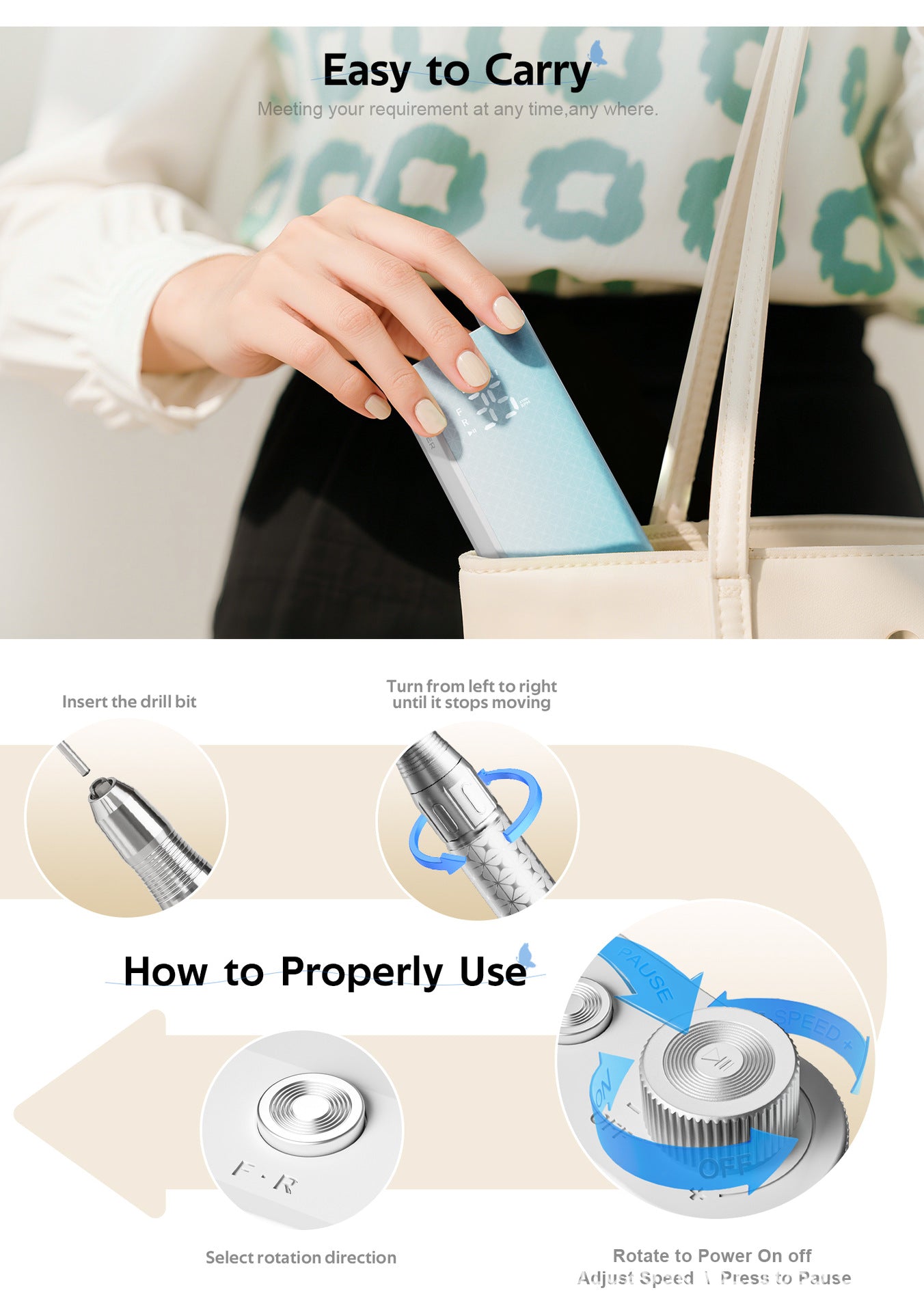 New arrival professional brushless nail drill machine35000Electric Nail Polish Remover and Buffer Tool Set