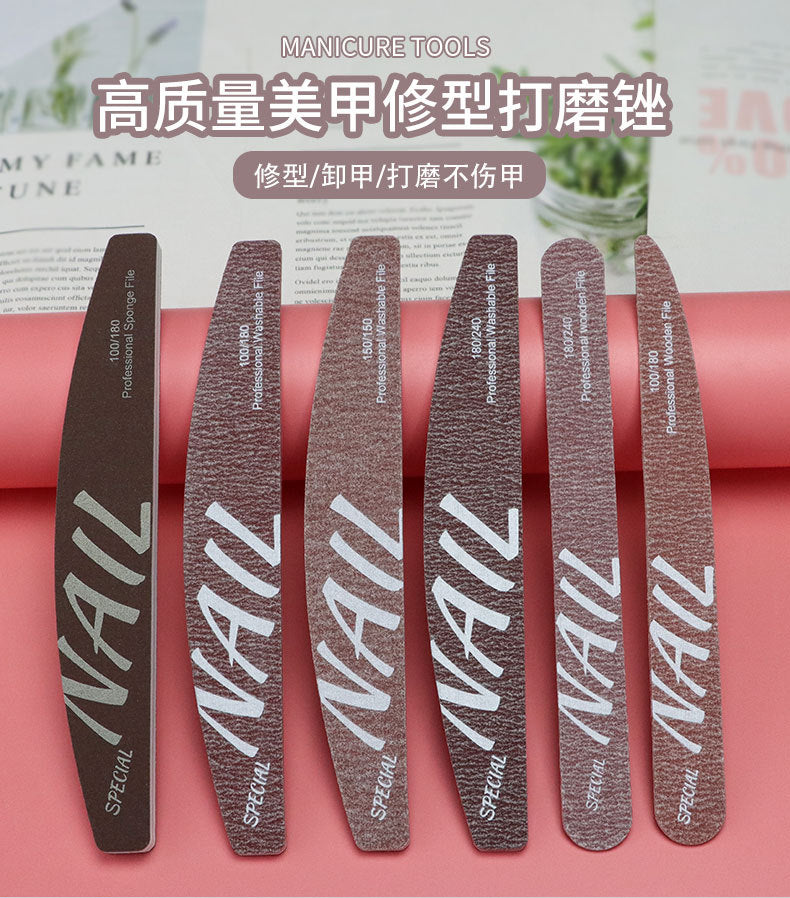 Upgraded Zebra Red High-Quality Professional Nail File for Manicurists Sponge Scrub Shaping Wear-Resistant Ribbing