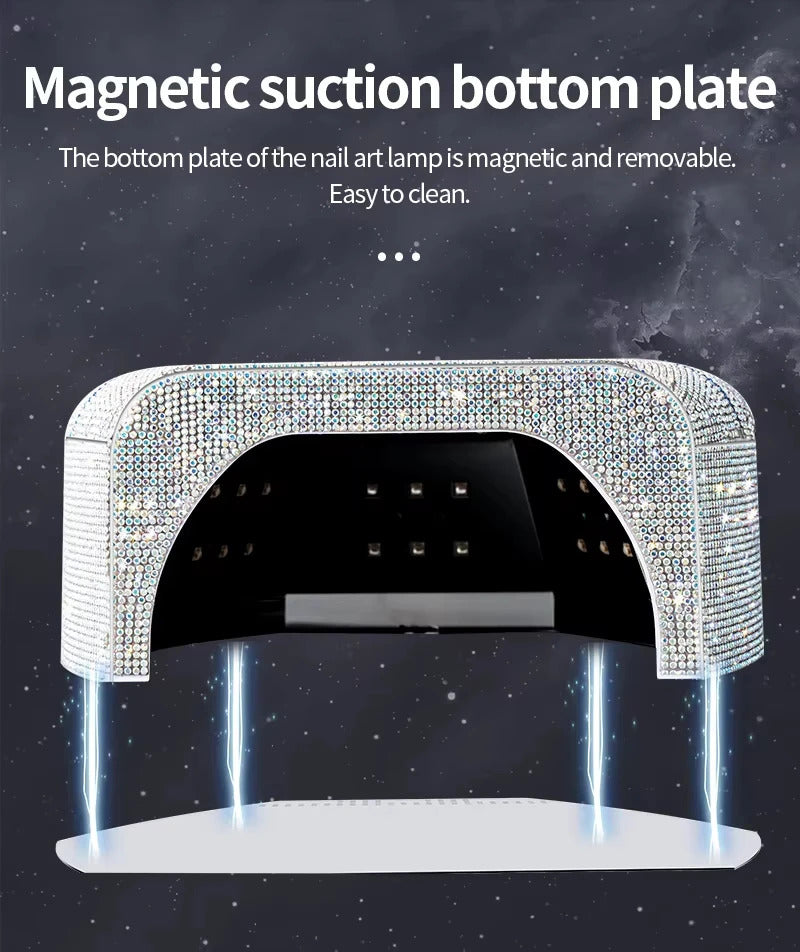 Diamond-Encrusted Red Light Nail Lamp High-Power Metal Reflector Inner Liner Fast Curing Gel UV Lamp