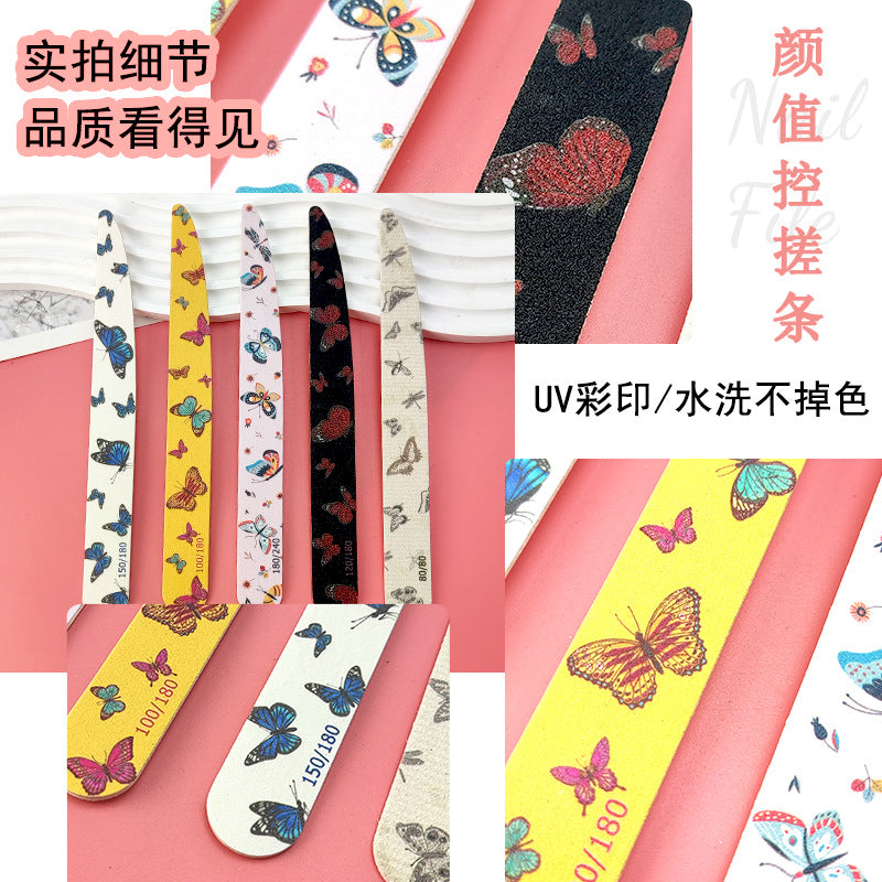 Knife-Shaped High-Quality Nail File, Lightweight Wood Chip File, Polishing Strip, Washable Double-Sided Nail File
