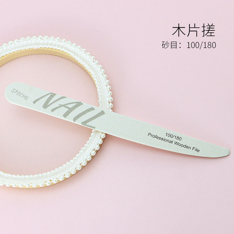 High Quality White Sand Professional Manicurist Nail File Sponge Scrub Polishing strip double-sided nail file washable