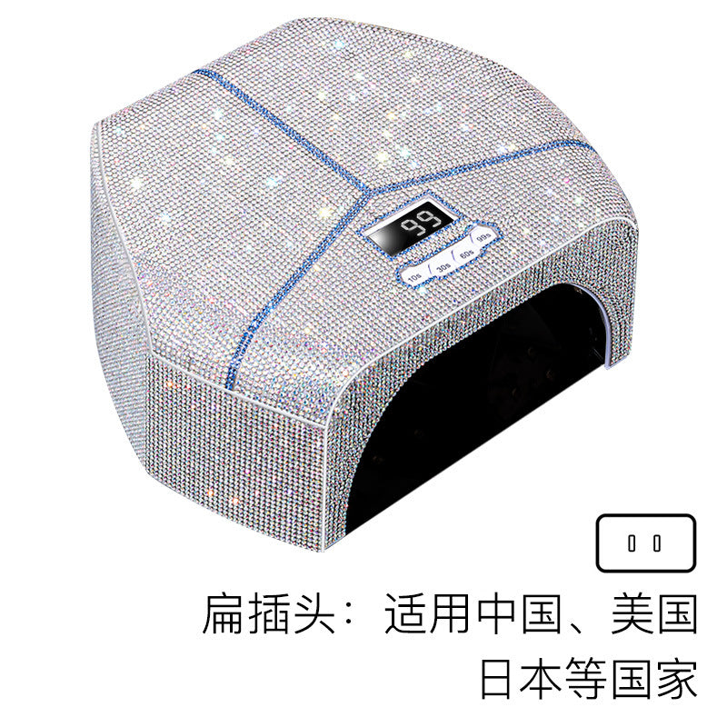Diamond-Encrusted Red Light Nail Lamp High-Power Metal Reflector Inner Liner Fast Curing Gel UV Lamp