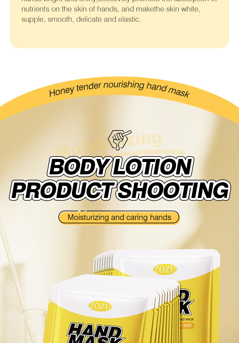 Cross-border In-stock Hand Mask Foot Mask ZOZU Skin Rejuvenation Honey Ginger Nourishing Hand and Foot Care Cross-Border Foreign Trade Factory Direct Sales