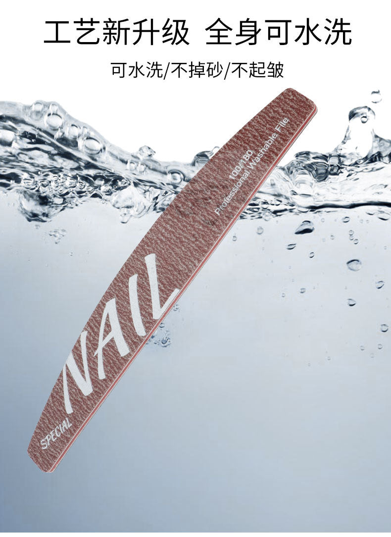 Upgraded Zebra Red High-Quality Professional Nail File for Manicurists Sponge Scrub Shaping Wear-Resistant Ribbing