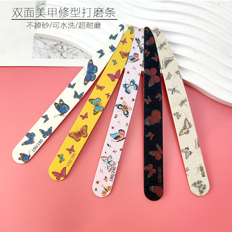 Knife-Shaped High-Quality Nail File, Lightweight Wood Chip File, Polishing Strip, Washable Double-Sided Nail File