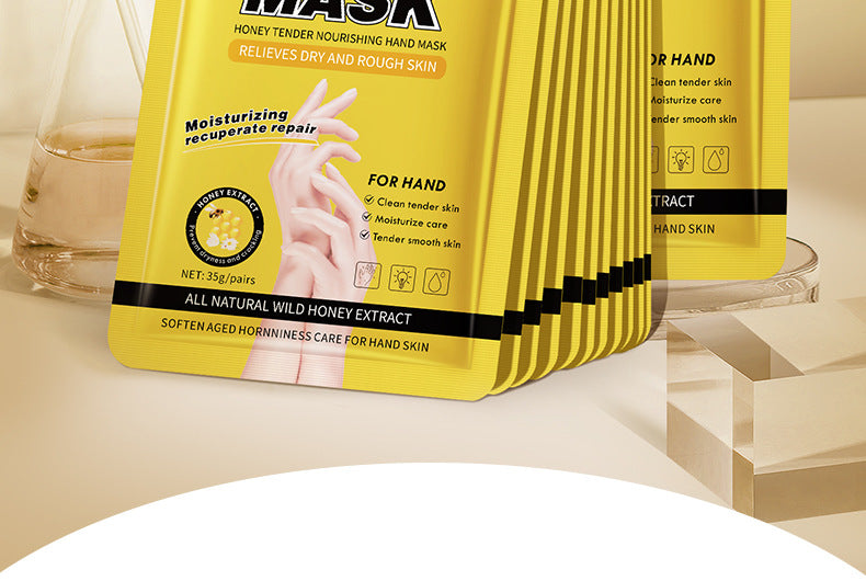 Cross-border In-stock Hand Mask Foot Mask ZOZU Skin Rejuvenation Honey Ginger Nourishing Hand and Foot Care Cross-Border Foreign Trade Factory Direct Sales