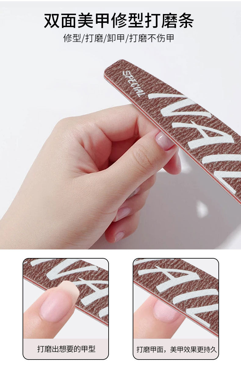 Upgraded Zebra Red High-Quality Professional Nail File for Manicurists Sponge Scrub Shaping Wear-Resistant Ribbing