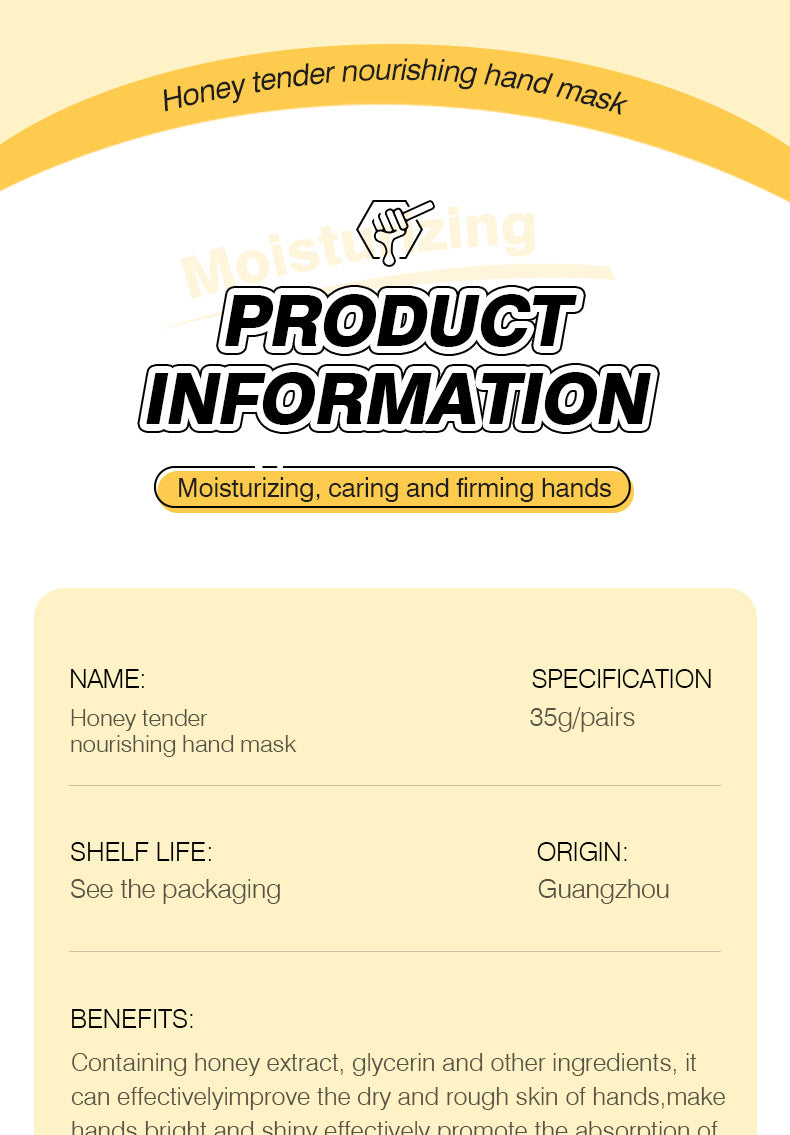 Cross-border In-stock Hand Mask Foot Mask ZOZU Skin Rejuvenation Honey Ginger Nourishing Hand and Foot Care Cross-Border Foreign Trade Factory Direct Sales