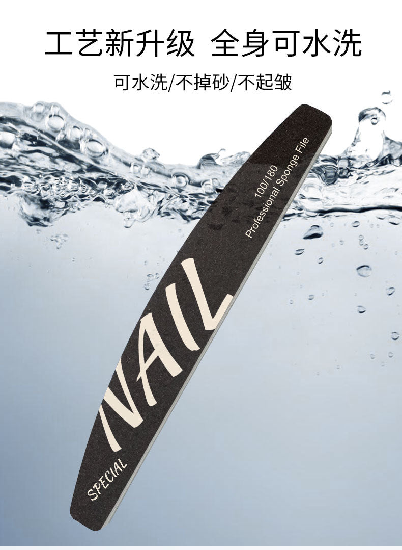 High Quality Nail Art Sponge Sanding Strip Non-Sanding Half-Moon Sponge File Polishing Tool Nail Surface Polishing Tool