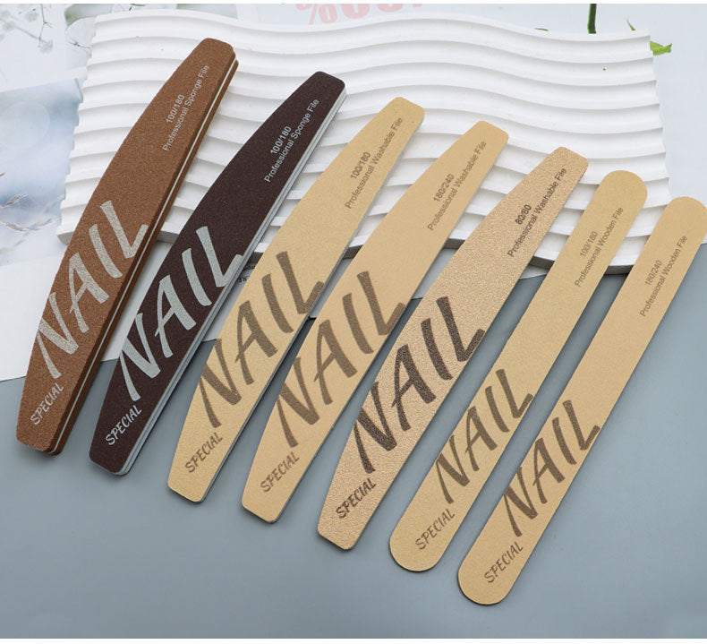 Russian-style High-quality Professional Nail Technician Specialized Nail File Sponge Scrub Double-sided rubbing strips can be washed repeatedly