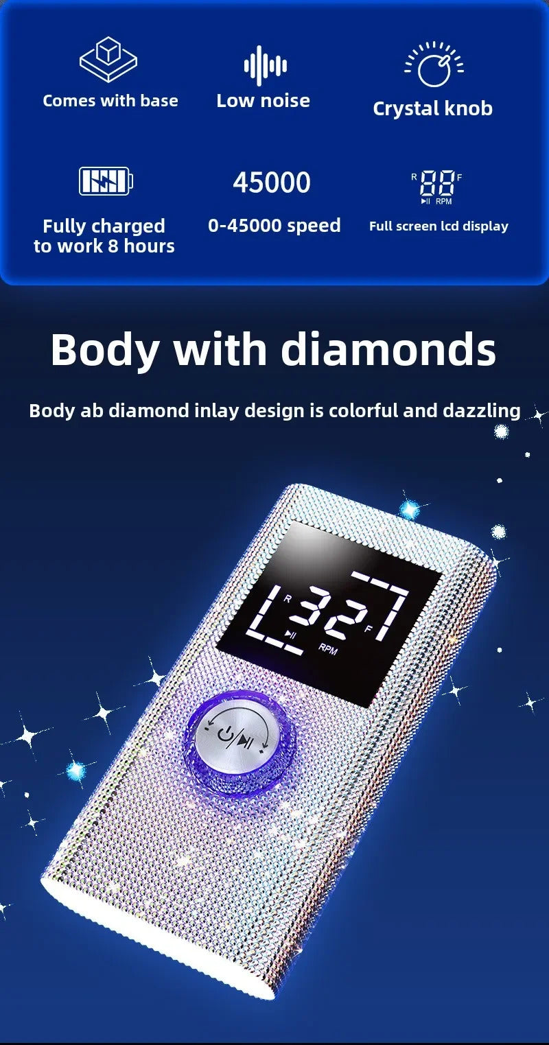 Professional Memory Function Diamond Nail Drill Nail Polish Remover Rechargeable Nail Polish Remover Polisher