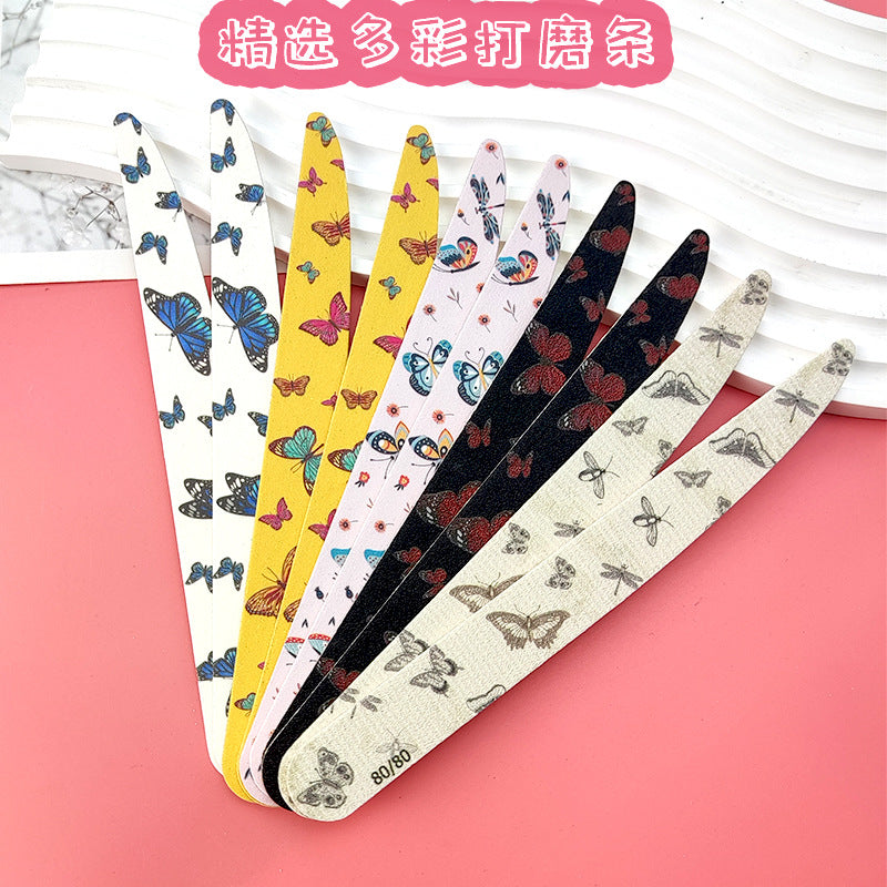 Knife-Shaped High-Quality Nail File, Lightweight Wood Chip File, Polishing Strip, Washable Double-Sided Nail File