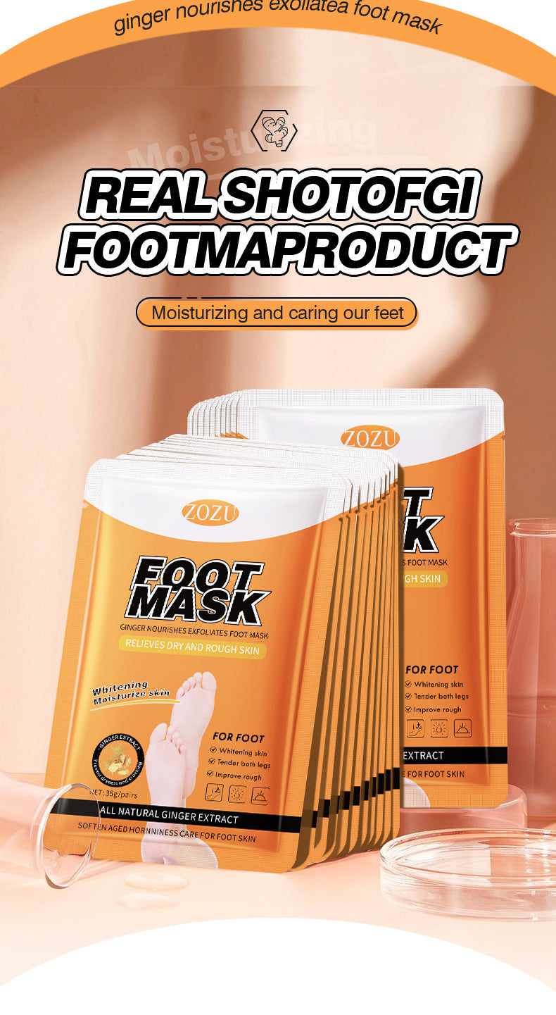 Cross-border In-stock Hand Mask Foot Mask ZOZU Skin Rejuvenation Honey Ginger Nourishing Hand and Foot Care Cross-Border Foreign Trade Factory Direct Sales
