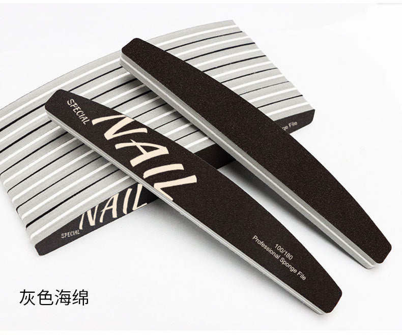 High Quality Nail Art Sponge Sanding Strip Non-Sanding Half-Moon Sponge File Polishing Tool Nail Surface Polishing Tool