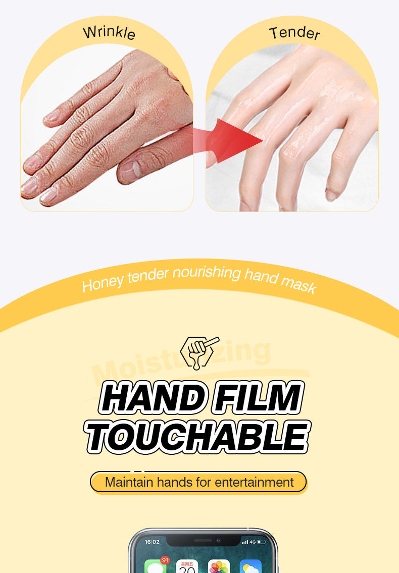 Cross-border In-stock Hand Mask Foot Mask ZOZU Skin Rejuvenation Honey Ginger Nourishing Hand and Foot Care Cross-Border Foreign Trade Factory Direct Sales