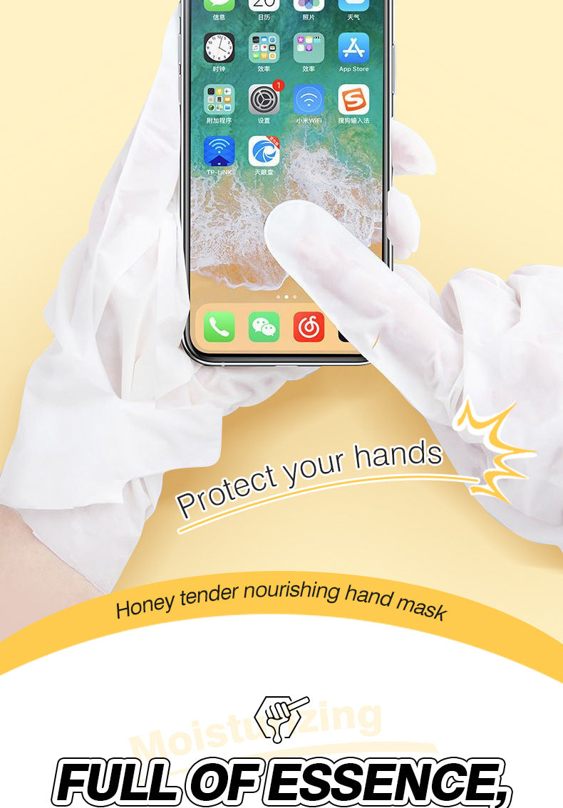 Cross-border In-stock Hand Mask Foot Mask ZOZU Skin Rejuvenation Honey Ginger Nourishing Hand and Foot Care Cross-Border Foreign Trade Factory Direct Sales