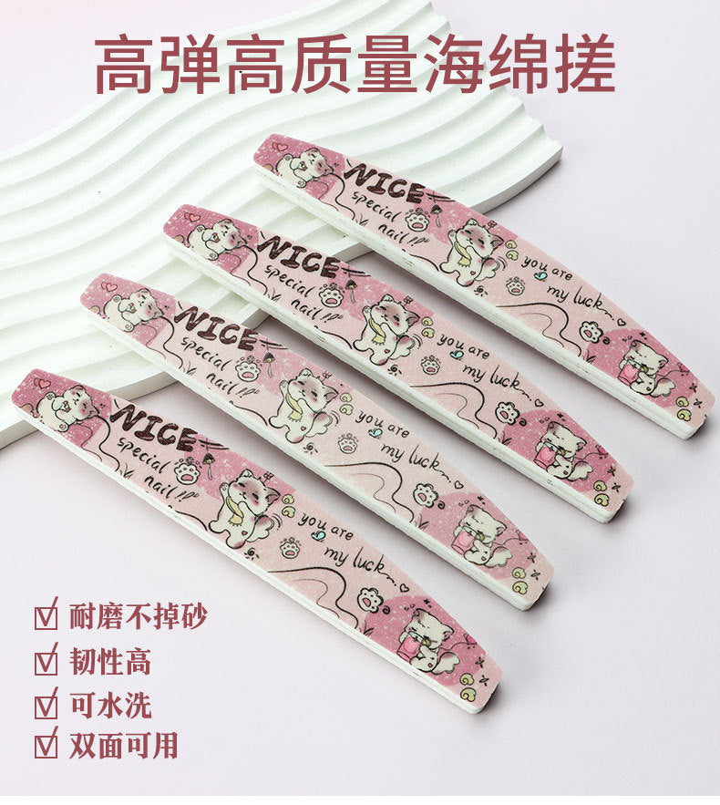 High elasticity high-quality sponge for nail technicians Sponge Scrub Colorful Exquisite Cartoon Cat Nail Art Tools In Stock