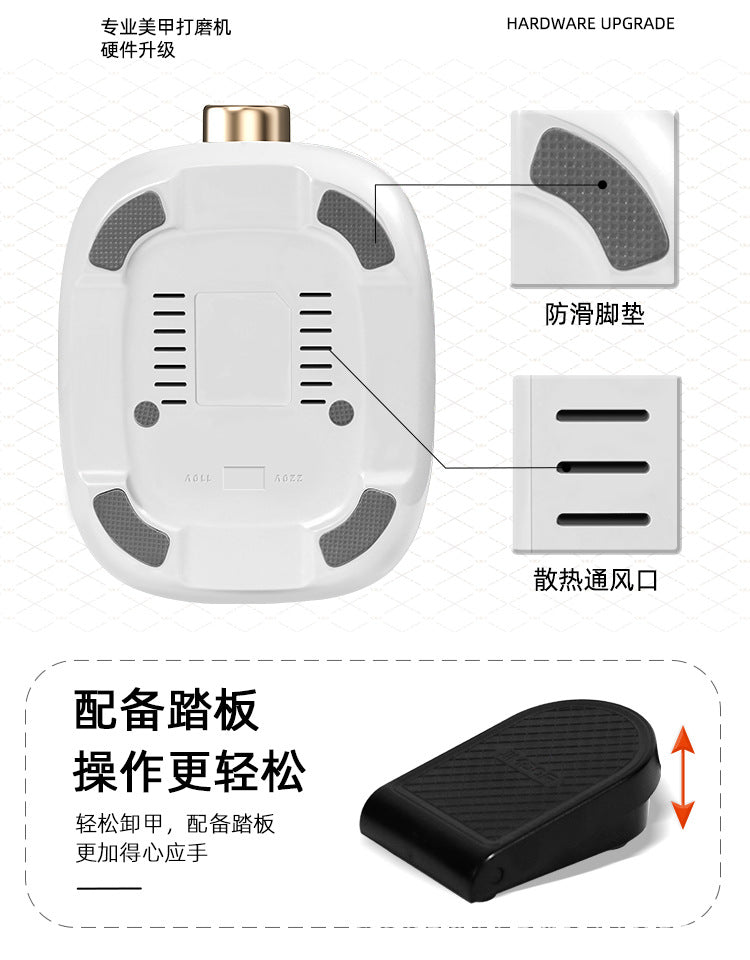 Factory Cross-Border New Model 35000 High Speed Silent Nail Drill Nail Salon Nail Removal Tool