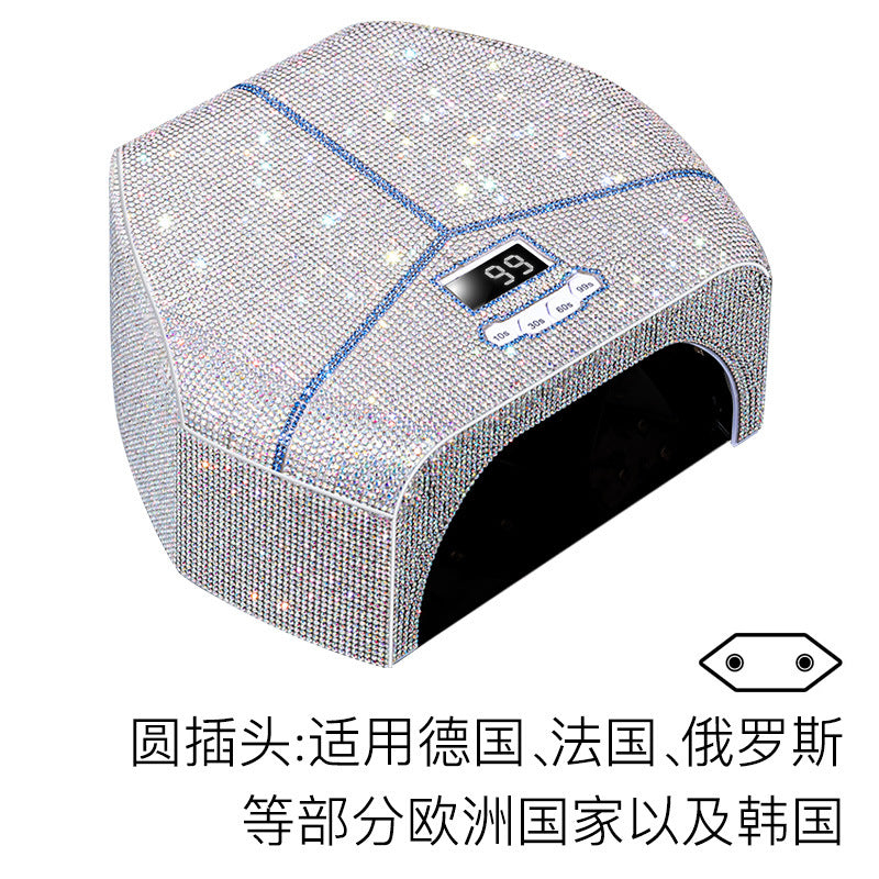 Diamond-Encrusted Red Light Nail Lamp High-Power Metal Reflector Inner Liner Fast Curing Gel UV Lamp