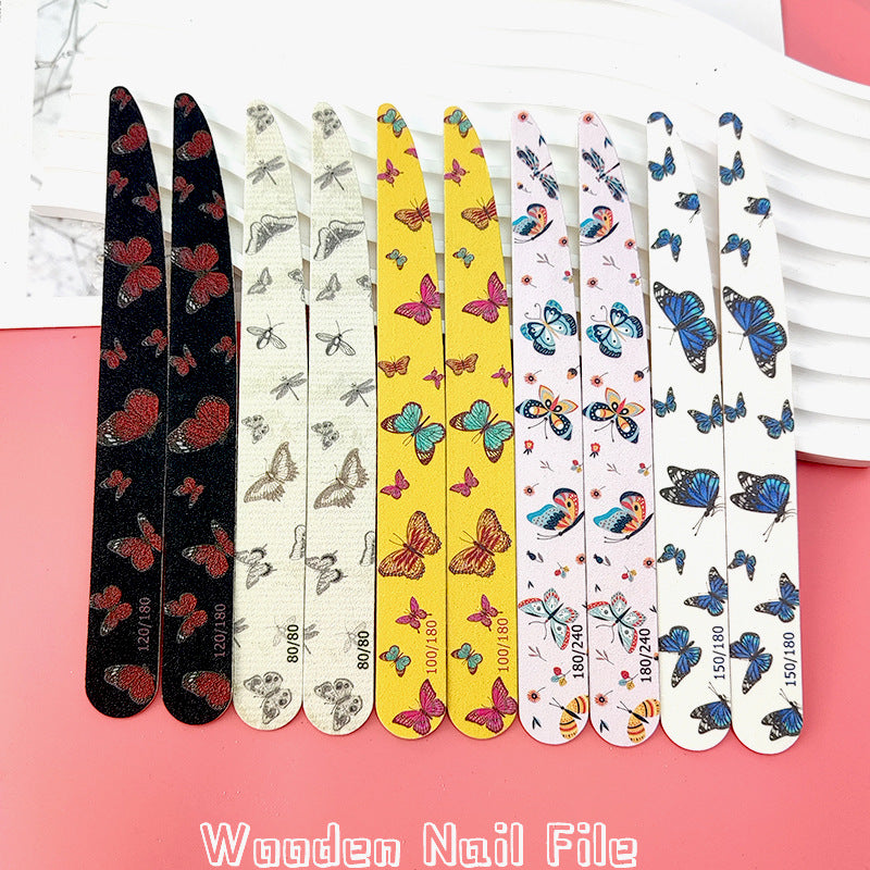 Knife-Shaped High-Quality Nail File, Lightweight Wood Chip File, Polishing Strip, Washable Double-Sided Nail File