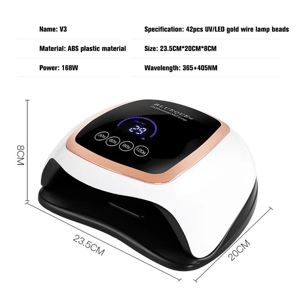 BQ-V3 LCD Display Touch Screen Nail Lamp 168W