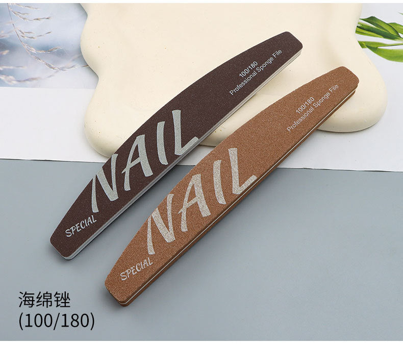 Russian-style High-quality Professional Nail Technician Specialized Nail File Sponge Scrub Double-sided rubbing strips can be washed repeatedly