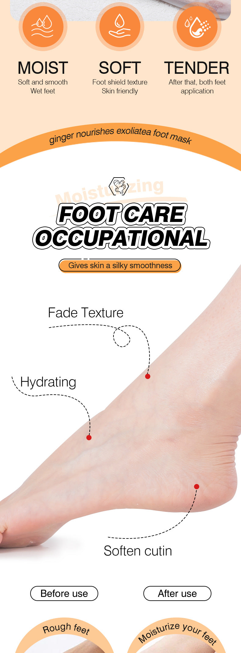Cross-border In-stock Hand Mask Foot Mask ZOZU Skin Rejuvenation Honey Ginger Nourishing Hand and Foot Care Cross-Border Foreign Trade Factory Direct Sales