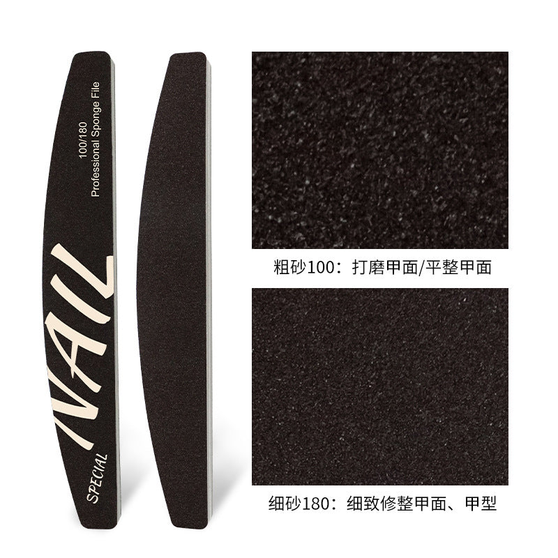 High Quality Nail Art Sponge Sanding Strip Non-Sanding Half-Moon Sponge File Polishing Tool Nail Surface Polishing Tool